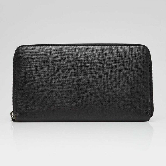 Prada Black Saffiano Leather Zippy Organizer Wallet 2M1188 - Picture 1 of 9